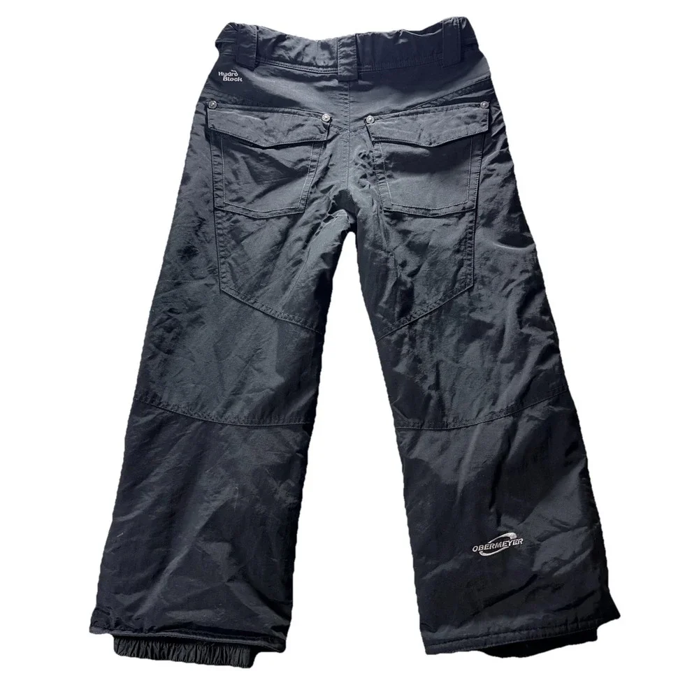 Obermeyer Ski Pants‎ Boys Black Husky 8 Insulated Adjustable Snow HydroBlock
